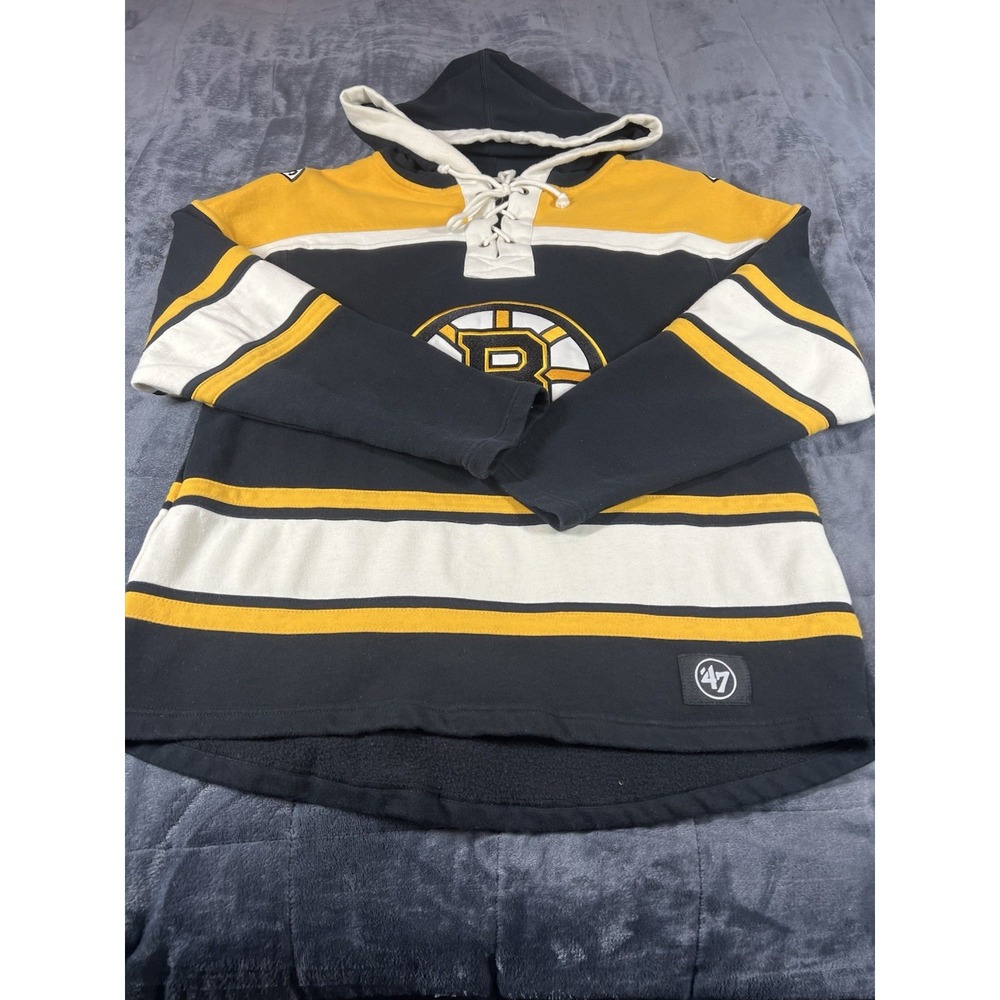 BOSTON BRUINS  47 Brand Superior‎ Lacer mens  Hoodie Hockey Style Size L